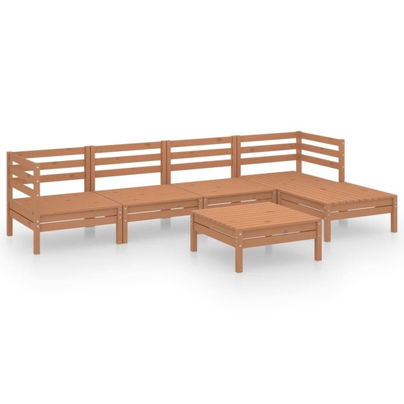 vidaXL 6-tlg. Garten-Lounge-Set Massivholz Kiefer Honigbraun