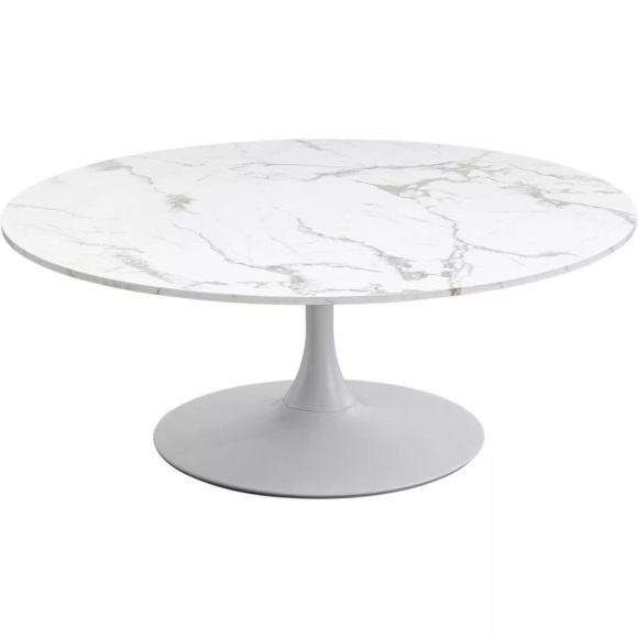 KARE Design - Couchtisch Schickeria Marmor weiss rund 110, One Size, Weiss