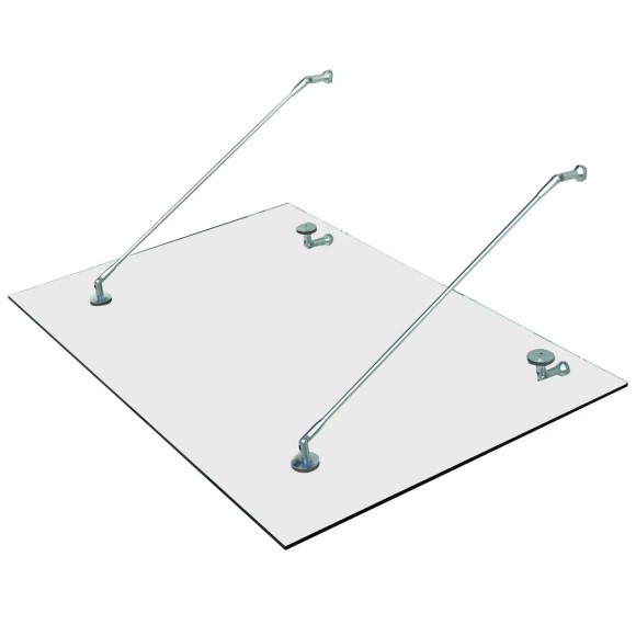 Northio - Vordach Glasvordach Türvordach, Gehärtetem Glas, 304 Edelstahl Klarglas 3 Größen (150x90 cm) (M), 47cm
