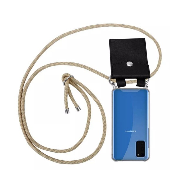 Handy Kette für Samsung Galaxy S20 Silikon mit Silbernen Ringen