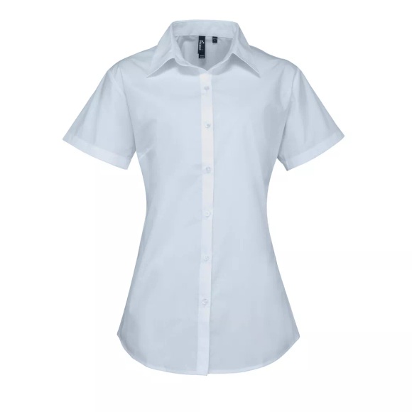 Popelinebluse Bluse Arbeitshemd, Kurzärmlig Damen Hellblau 48