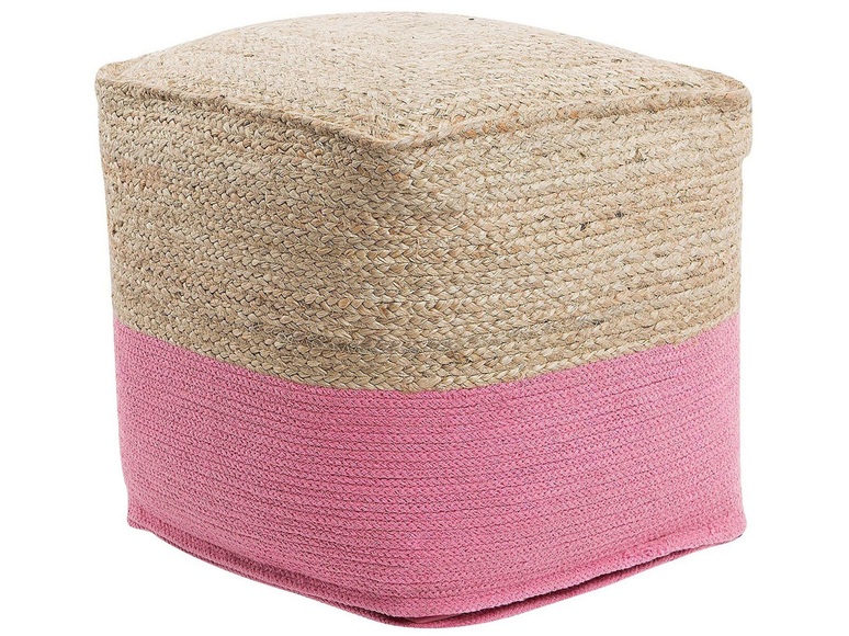 Beliani Pouf rosa 44 x 44 cm KIRAMA