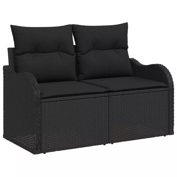 VidaXL - Modulares sofa poly-rattan, One Size, Schwarz