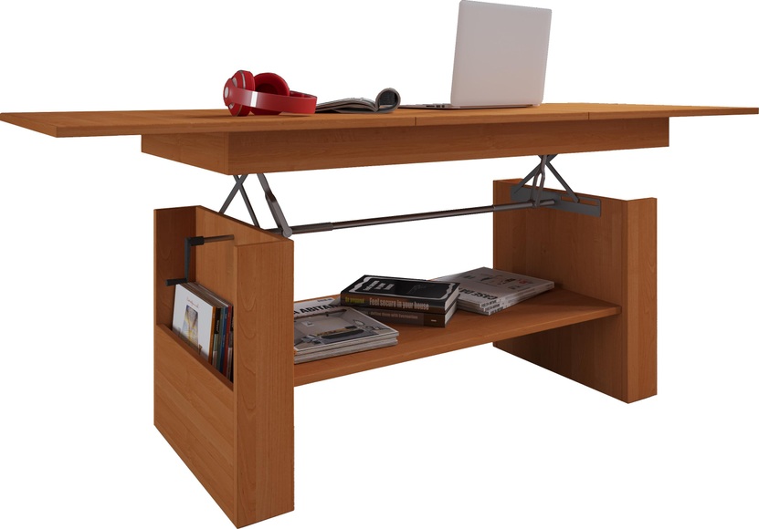 MID.YOU Couchtisch in holzwerkstoff 65/115/52,5 cm , Kobila , Buchefarben , 115x52.5 cm , melaminharzbeschichtet,Nachbildung , Stauraum, ausziehbar, höhenverstellbar , 000657016706