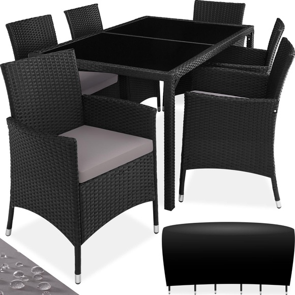 Rattan Sitzgruppe 6+1 mit Schutzhülle Rattan Sitzgruppe 6+1 mit Schutzhülle