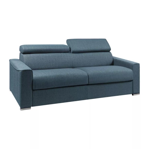 LINEA SOFA - Schlafsofa 4-Sitzer - Liegefläche: 160 cm - Matratzenhöhe: 22 cm mit Memory Schaum - Stoff - Blau - VIZIR, One Size