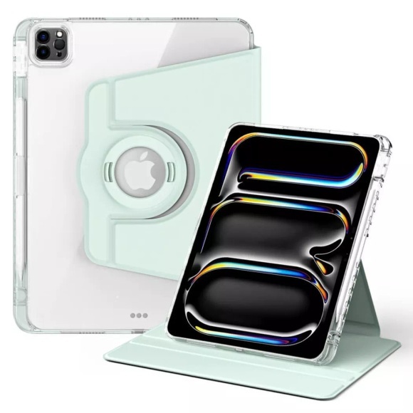Cover-Discount - iPad Air / Pro 11 2in1 drehbare Hülle mit Rückseite + Deckel, Weiss Bunt,
