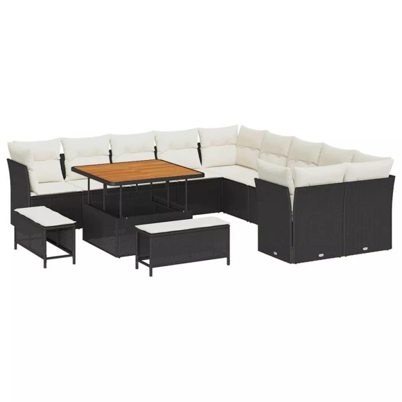 VidaXL - Garten-sofa poly-rattan, One Size, Schwarz