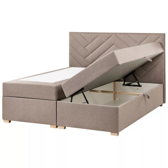 Beliani - Boxspringbett mit Stauraum aus Stoff ESQUIRE, 160X200CM, Taupe