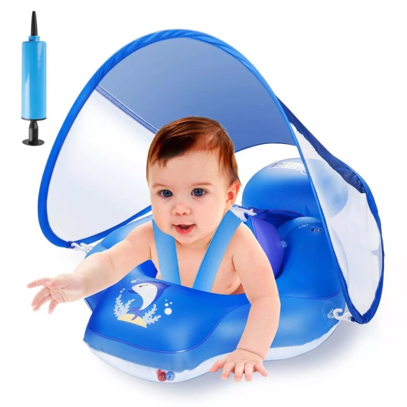 Activity-board - Schwimmring Baby, Schwimmhilfe Baby für den Pool, verstellbarer Sicherheitssitz, One Size, Blau