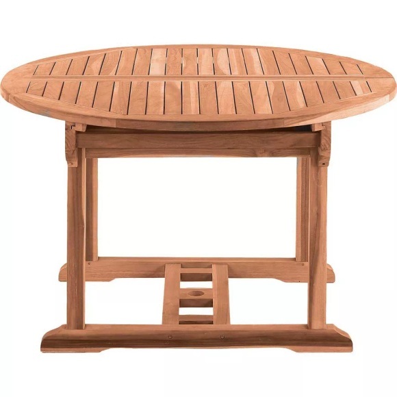 Gartentisch Teak ausziehbar rund 120-170x120