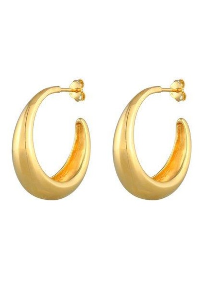 Ohrringe Creolen Hänger Chunky Hoops Basic Damen Gold ONE SIZE