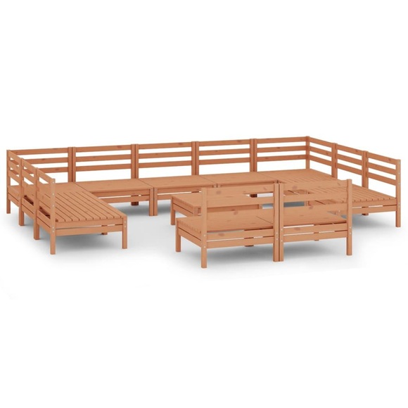 vidaXL 12-tlg. Garten-Lounge-Set Honigbraun Massivholz Kiefer