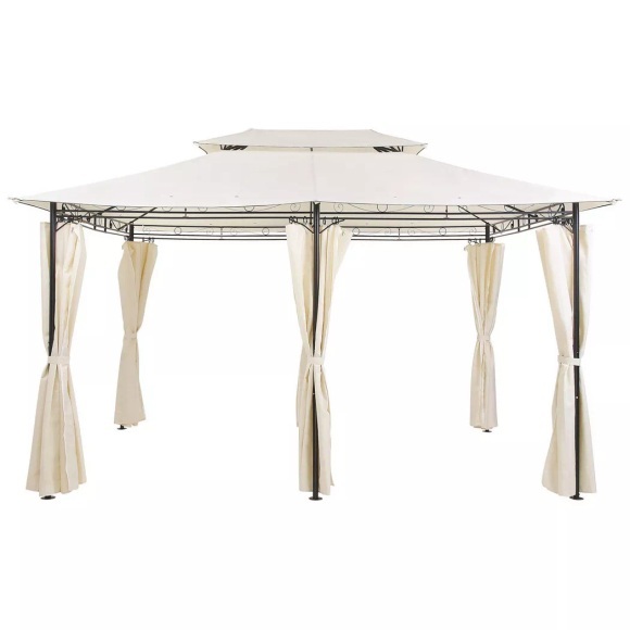 Beliani Pavillon Stahl beige 300 x 400 cm COLOS