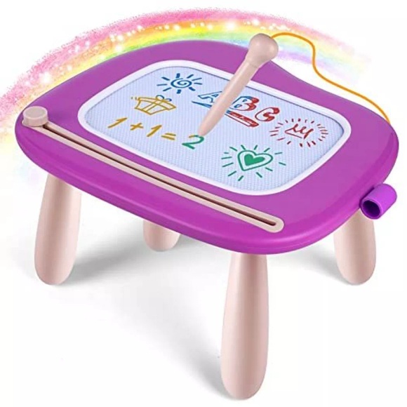 Kinderspielzeug Ab 1 Jahr, Magnetische Maltafel Zaubertafel Bunt Zeichentafel Magnettafel Mit 4 Unisex Multicolor