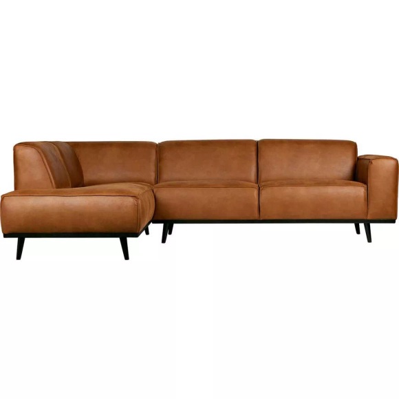 Ecksofa Statement Links Eco Leder Cognac