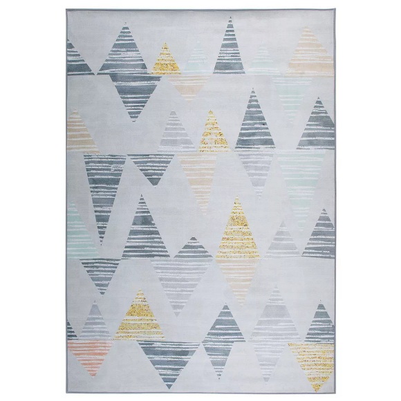 Beliani Teppich grau-gelb Dreieck-Motiv 160 x 230 cm YAYLA