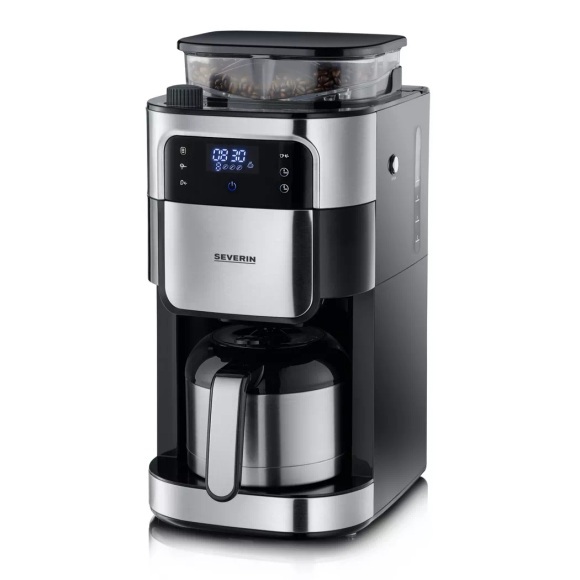 KA4814 edelstahl/schwarz Filterkaffeemaschine mit Mahlwerk Severin