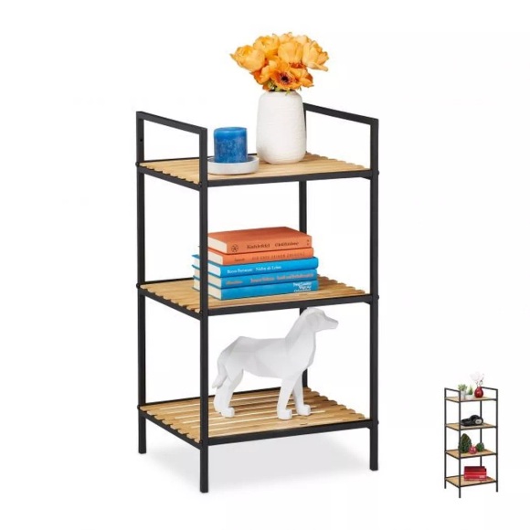 B2X - Bodenstehendes Regal aus Bambus und Metall, 84cm