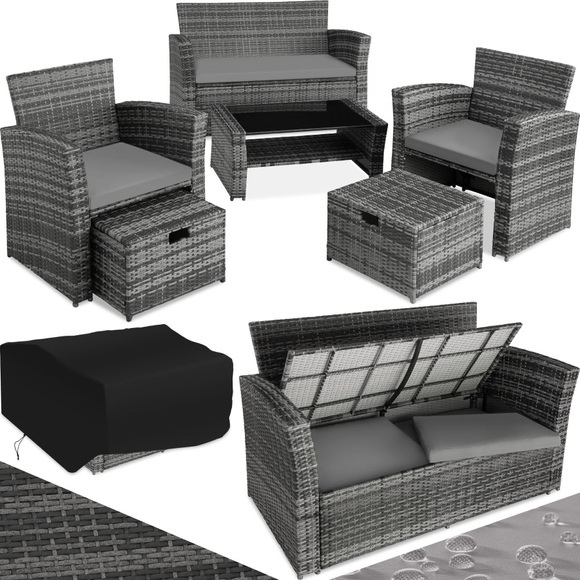 Rattan Sitzgruppe Modena inkl. Schutzhülle Rattan Sitzgruppe Modena inkl. Schutzhülle