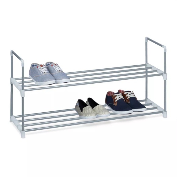 B2X - Schuhregal aus Metall silber, 92cm