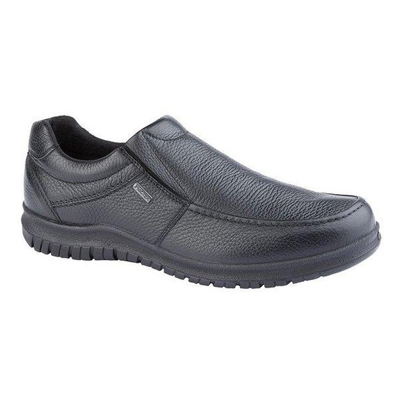 Schuhe, Narbiges Leder Unisex Schwarz 45.5