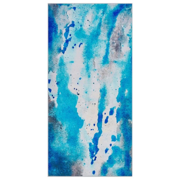Beliani Teppich blau-grau Flecken-Motiv 80 x 150 cm BOZAT