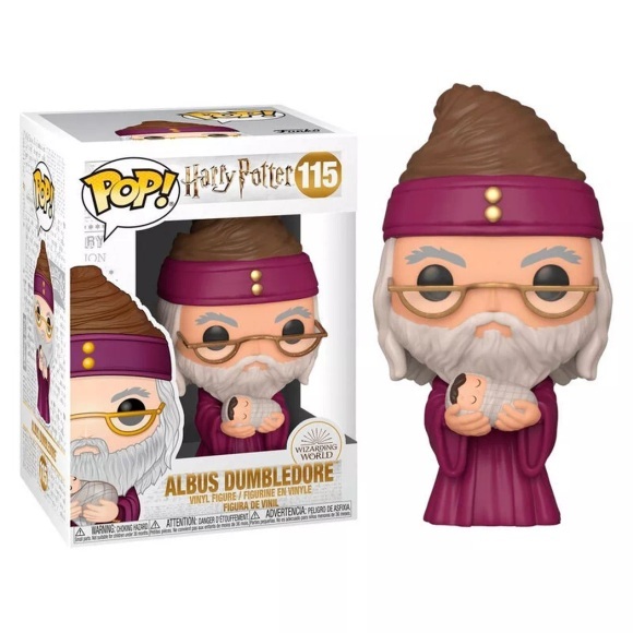 Funko POP! Vinyl: Harry Potter Figur Dumbledore w/Baby Harry 9 cm