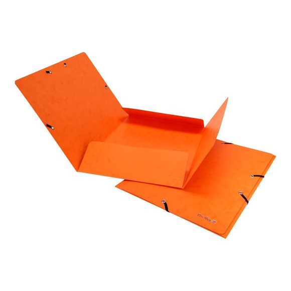 Gummibandmappe Biella, DIN A4, bis 200 Blatt, L 318 x B 242 x H 5 mm, Karton, orange, 5 Stück