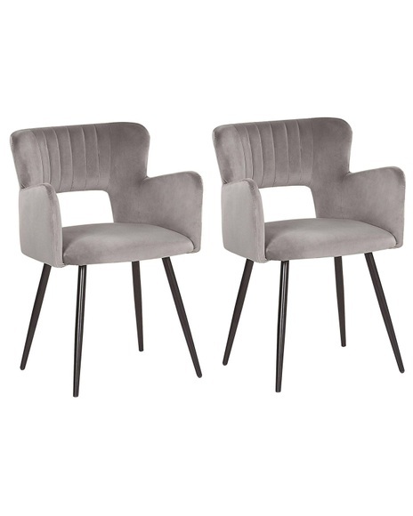 Set mit 2 Stühlen aus Samtstoff Modern SANILAC Set mit 2 Stühlen aus Samtstoff Modern SANILAC
