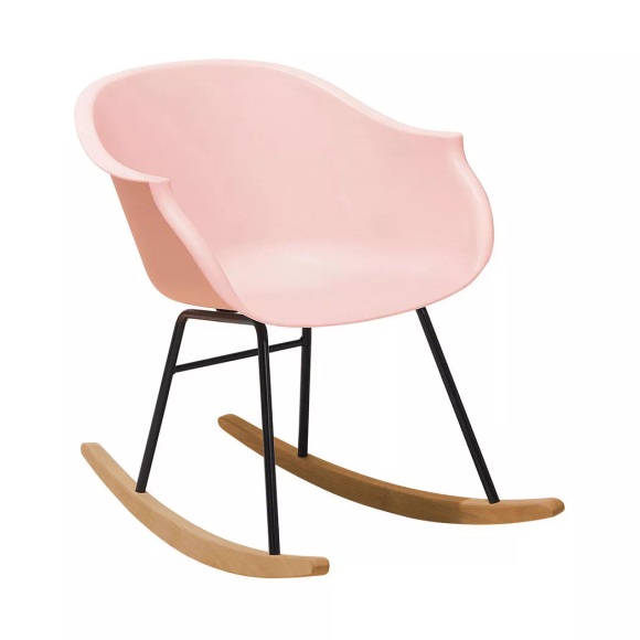 Beliani Schaukelstuhl rosa HARMONY