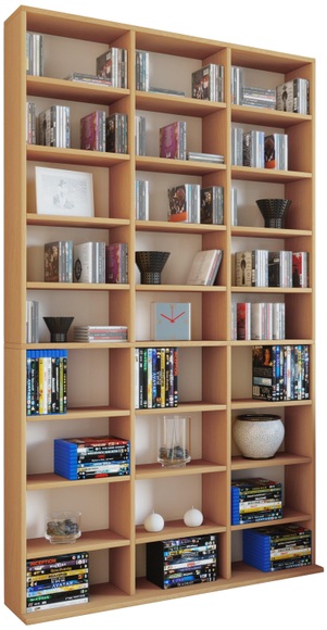 Holz CD DVD Standregal Bücherregal Medienregal Raumteiler Deko Regal Megosa XL Holz CD DVD Standregal Bücherregal Medienregal Raumteiler Deko Regal Megosa XL