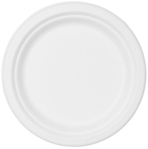 WEBSTAR Menuteller 26cm 26638 weiss, Bagasse 50 Stück