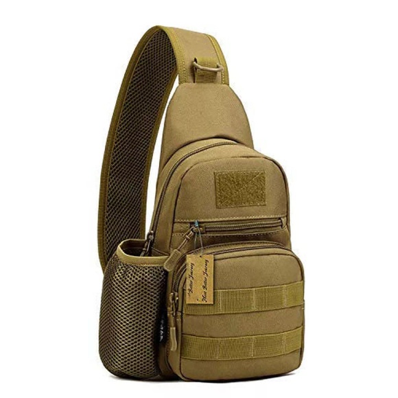 Tactical Chest Bag Militärische Umhängetasche Tactical Chest Sling Pack Crossbody Bag Herren Braun
