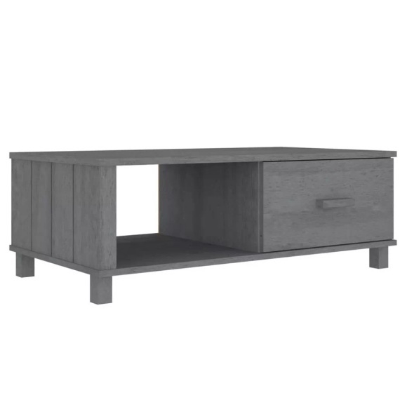 vidaXL Couchtisch Dunkelgrau 100x55x35 cm Massivholz Kiefer