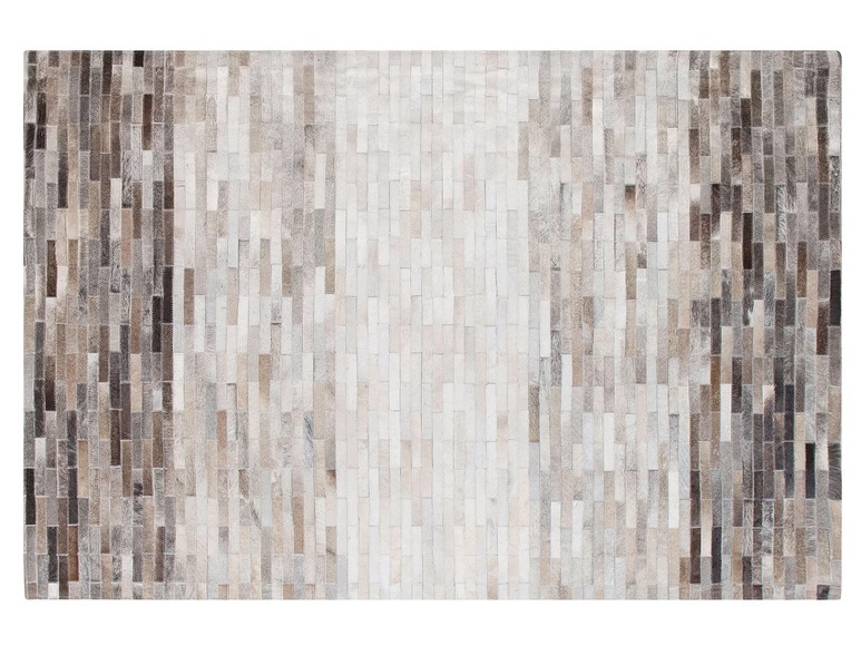 Beliani Teppich Leder braun/grau 140 x 200 cm SINNELI