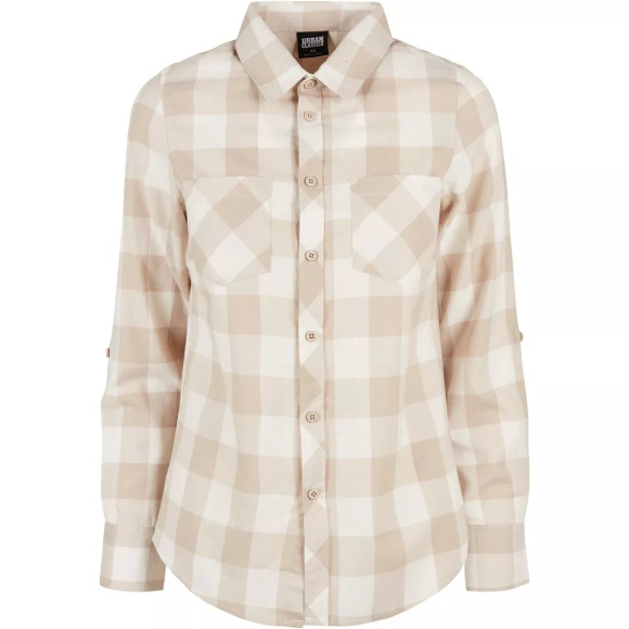 URBAN CLASSICS - Kariertes Flanellhemd für Frauen Turnup, Damen, Größe XL