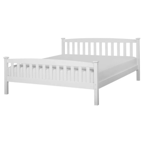 Beliani Holzbett weiss Lattenrost 160 x 200 cm GIVERNY