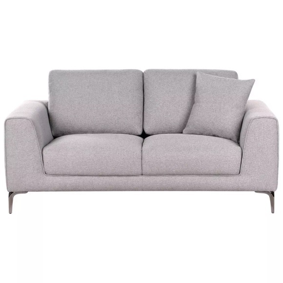 Beliani - 2 Sitzer Sofa aus Stoff Minimalistisch REINEN, One Size, Taubengrau