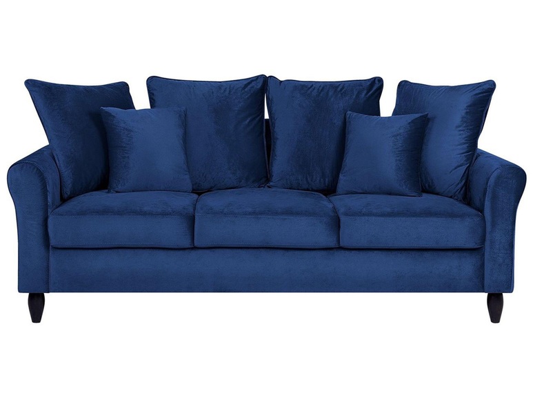Beliani 3-Sitzer Sofa Samtstoff marineblau BORNHOLM