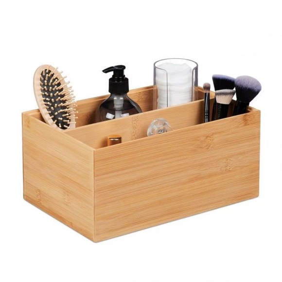 B2X - Aufbewahrungsbox aus Bambus mit 2 Fächern, 30cm