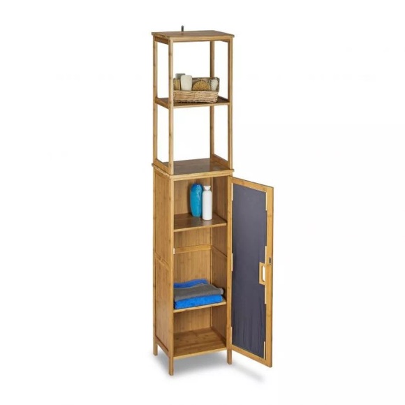 B2X - Badezimmerregal aus Bambus mit 5 Ablagen, 109cm