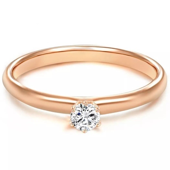 Damen Ring Damen Goldrosa 52