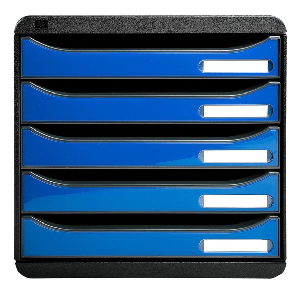 Exacompta Schubladenbox Big-Box DIN A4 350 Blatt Schwarz, Eisblau 27,8 x 34,7 x 27,1 cm