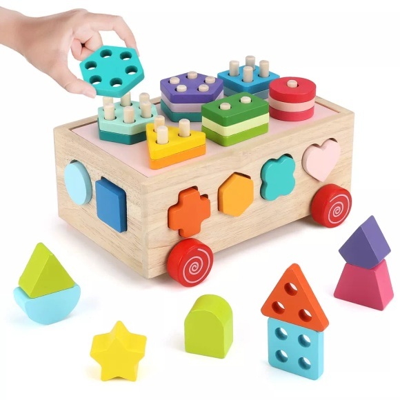Activity-board - Motorikspielzeug aus Holz Nachziehspielzeug Lernspielzeug Sortierspielzeug Lernspielzeug, One Size, Multicolor