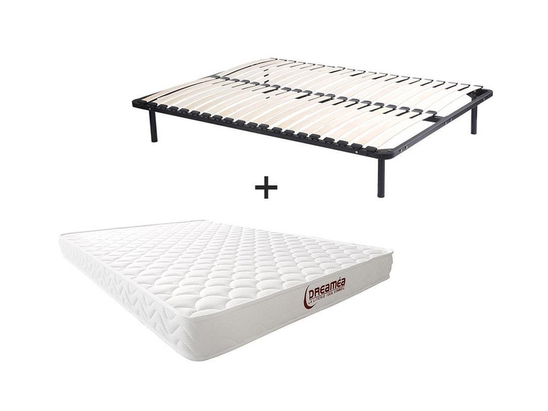 Set Lattenrost + Matratze Kaltschaum & Memory Schaum - Stärke 15 cm - 140 x 190 cm - PELOPS von DREAMEA Set Lattenrost + Matratze Kaltschaum & Memory Schaum - Stärke 15 cm - 140 x 190 cm - PELOPS von DREAMEA