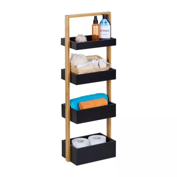 B2X - Badezimmerregal aus Bambus, 4 Regale, 91cm