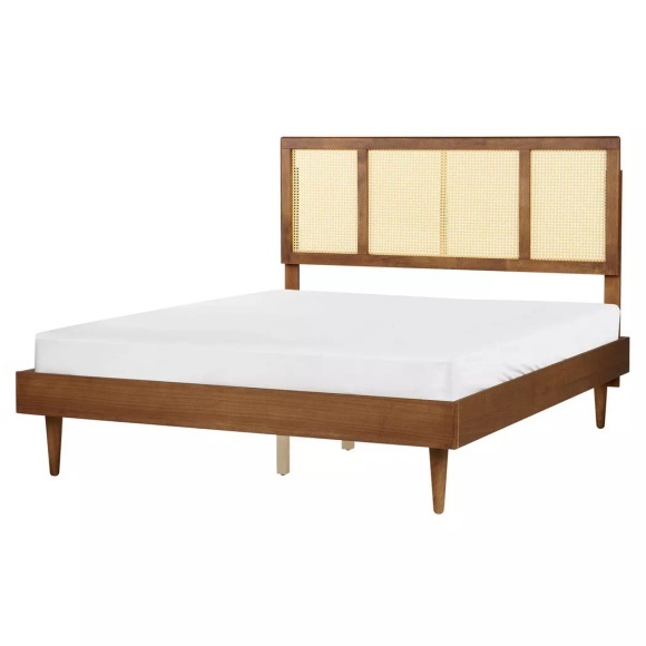 Bett mit Lattenrost aus Gummibaumholz Rustikal AURAY Bett mit Lattenrost aus Gummibaumholz Rustikal AURAY