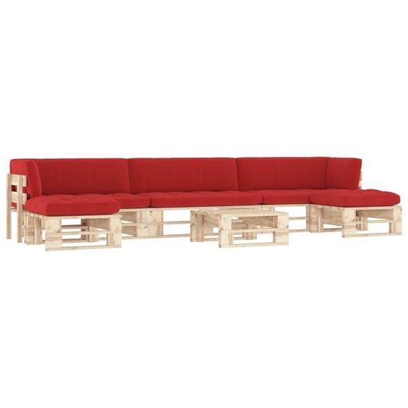 vidaXL 6-tlg. Paletten-Lounge-Set mit Kissen Kiefernholz Imprägniert