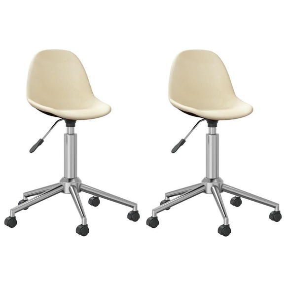 vidaXL Esszimmerstühle 2 Stk. Drehbar Creme Stoff